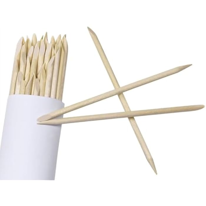 Miniware Mini Skater 50 Pcs Orange Wood Nail Sticks Double Sided Multi Functional Cuticle Pusher Remover Manicure Pedicure Tool (50) - Image 5